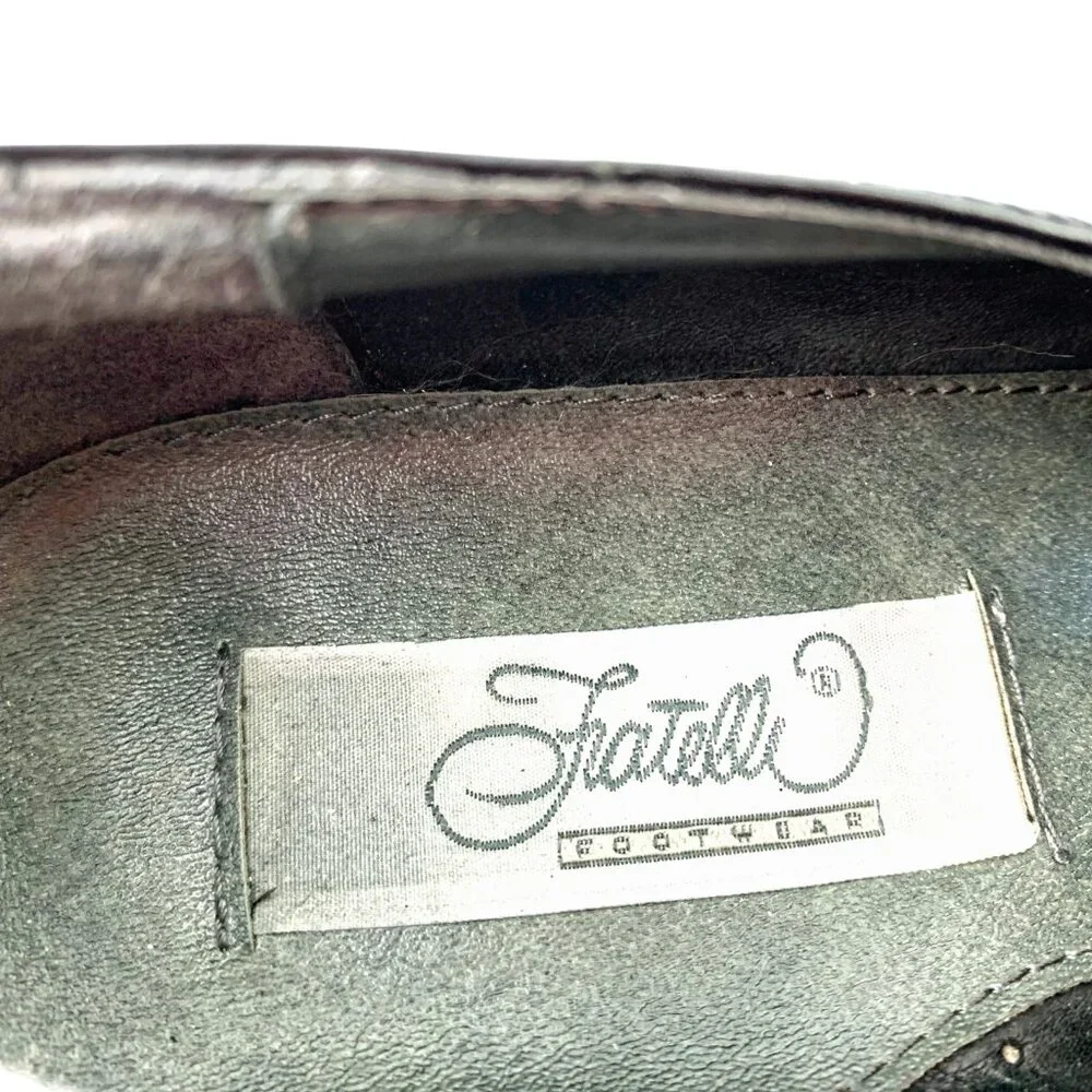 FRATELLI Footwear‎ Black Leather Double Monk Strap Cap Toe Dress Shoes